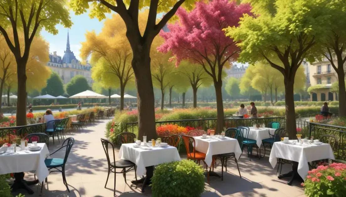 café ao ar livre com vista para a natureza planejada