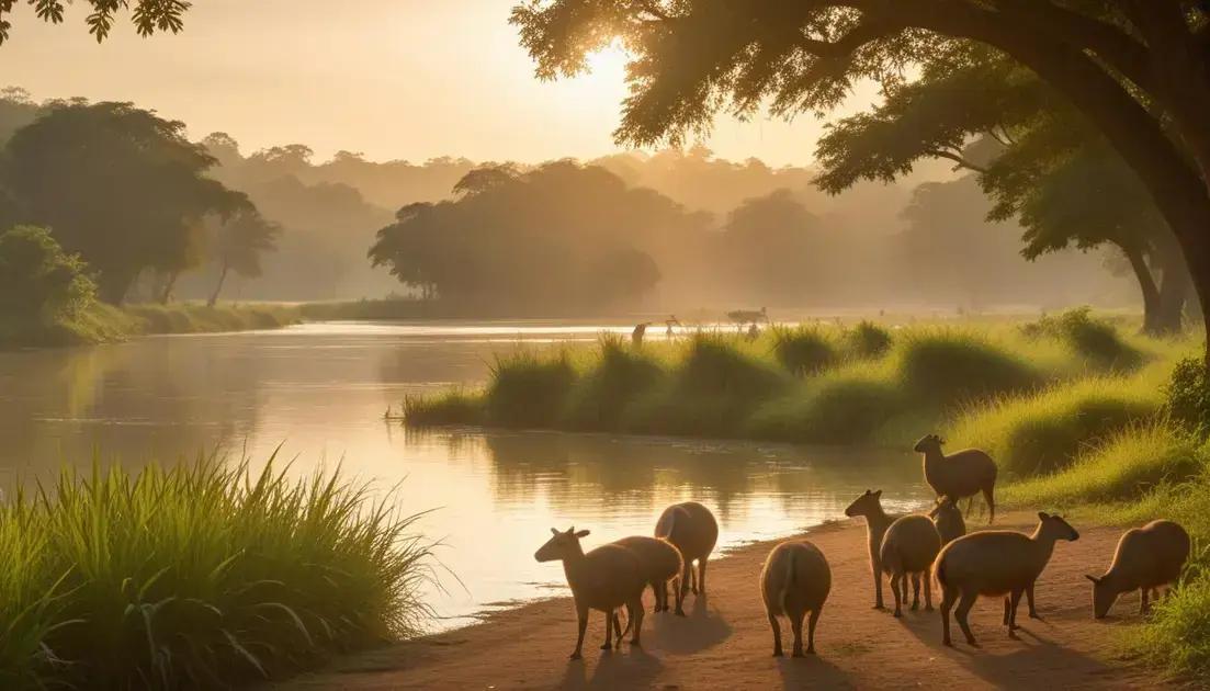 como encontrar capivaras às margens do rio Camboriú