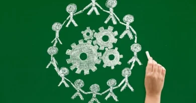 Mão desenhando uma corrente humana no quadro verde que representa a cooperativa