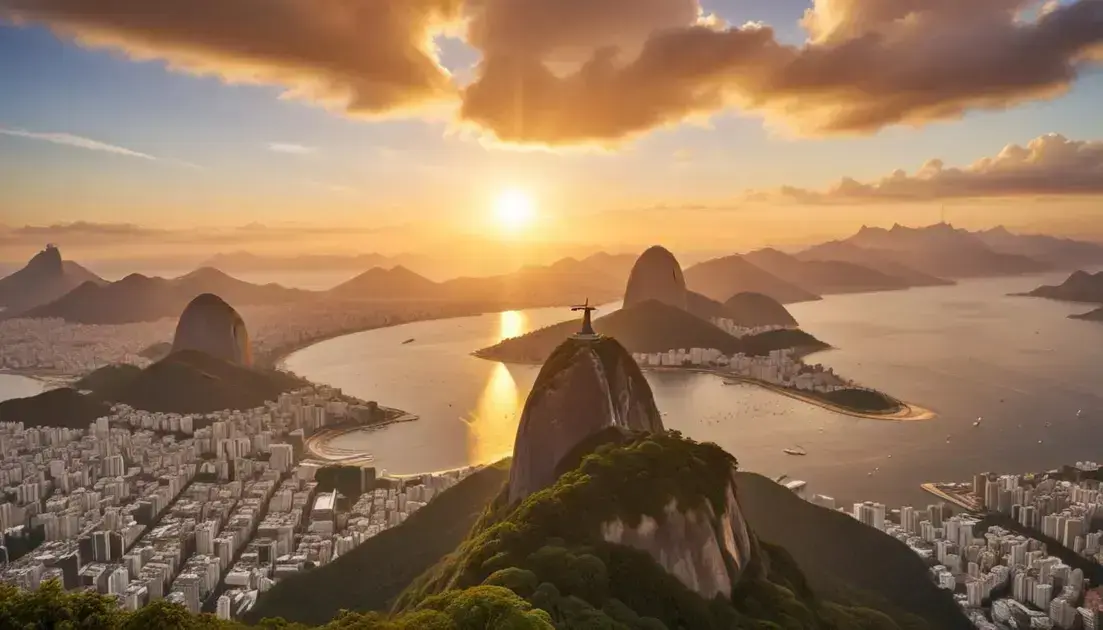 A vista panorâmica do topo do Cristo redentor